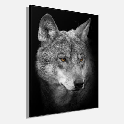 Wandbild WOLF 46x61 cm – Leinwandbild Keilrahmen Deko modern - Seitenansicht