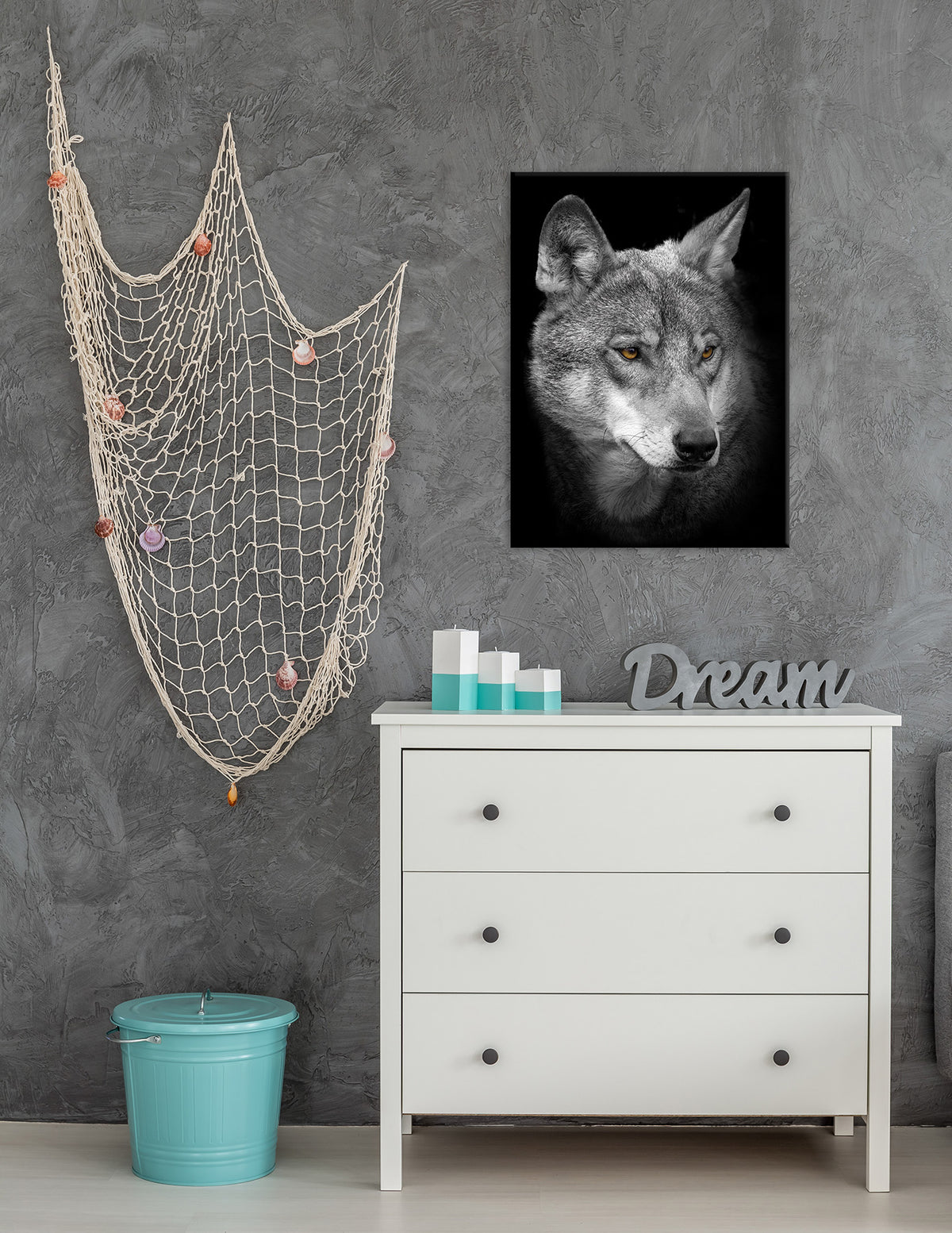 Wandbild WOLF 46x61 cm – Leinwandbild Keilrahmen Deko modern - Ambiente 1