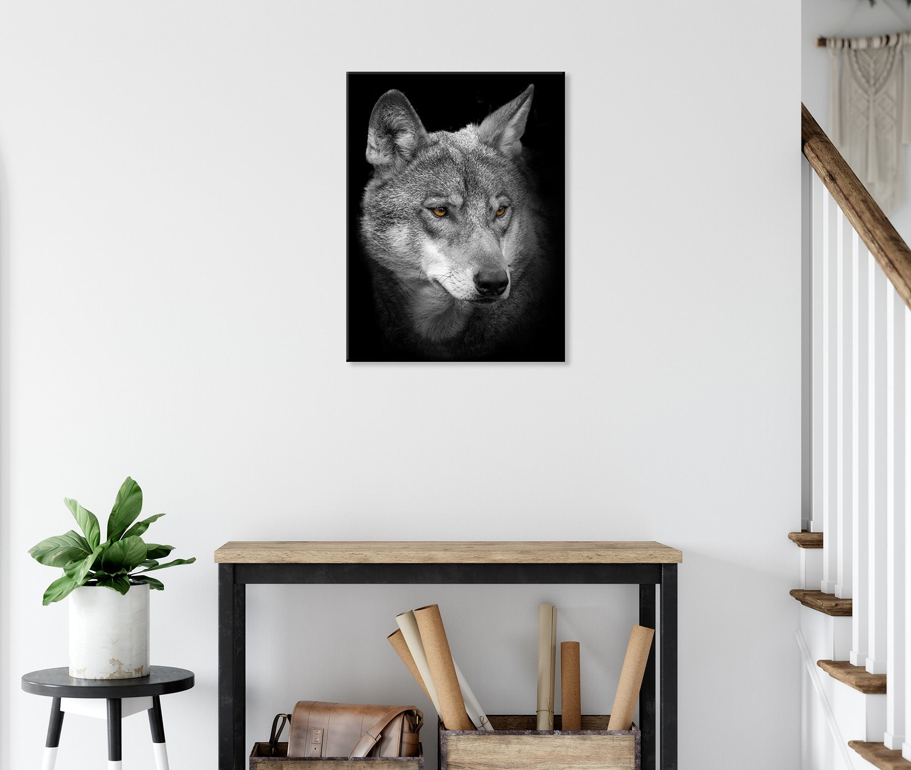 Wandbild WOLF 46x61 cm – Leinwandbild Keilrahmen Deko modern - Ambiente 2