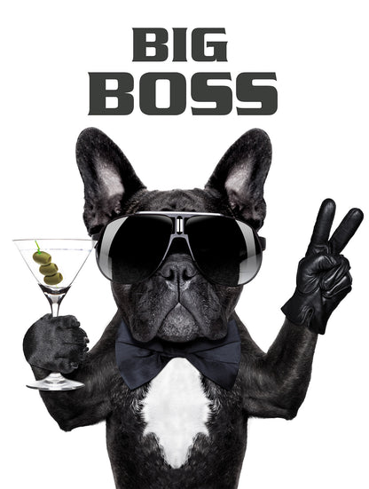 Wandbild HUND BIG BOSS 46x61 cm – Leinwandbild Keilrahmen Deko modern