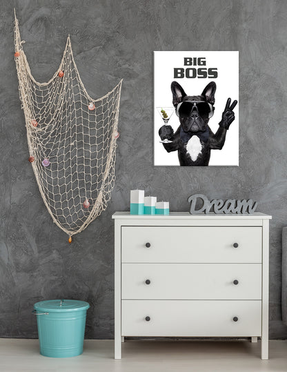 Wandbild HUND BIG BOSS 46x61 cm – Leinwandbild Keilrahmen Deko modern - Ambiente 1