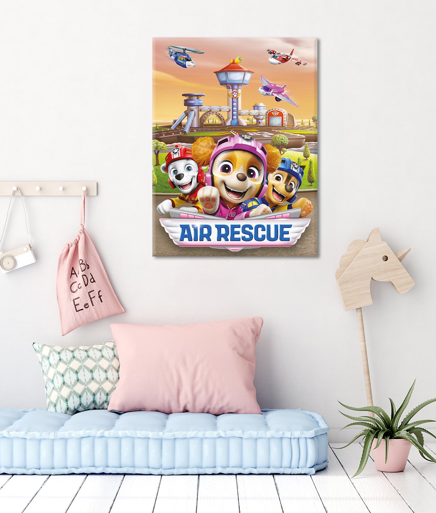 Wandbild AIR RESCUE PAW PATROL 46x61 cm – Leinwandbild Keilrahmen Deko modern - Ambiente 1