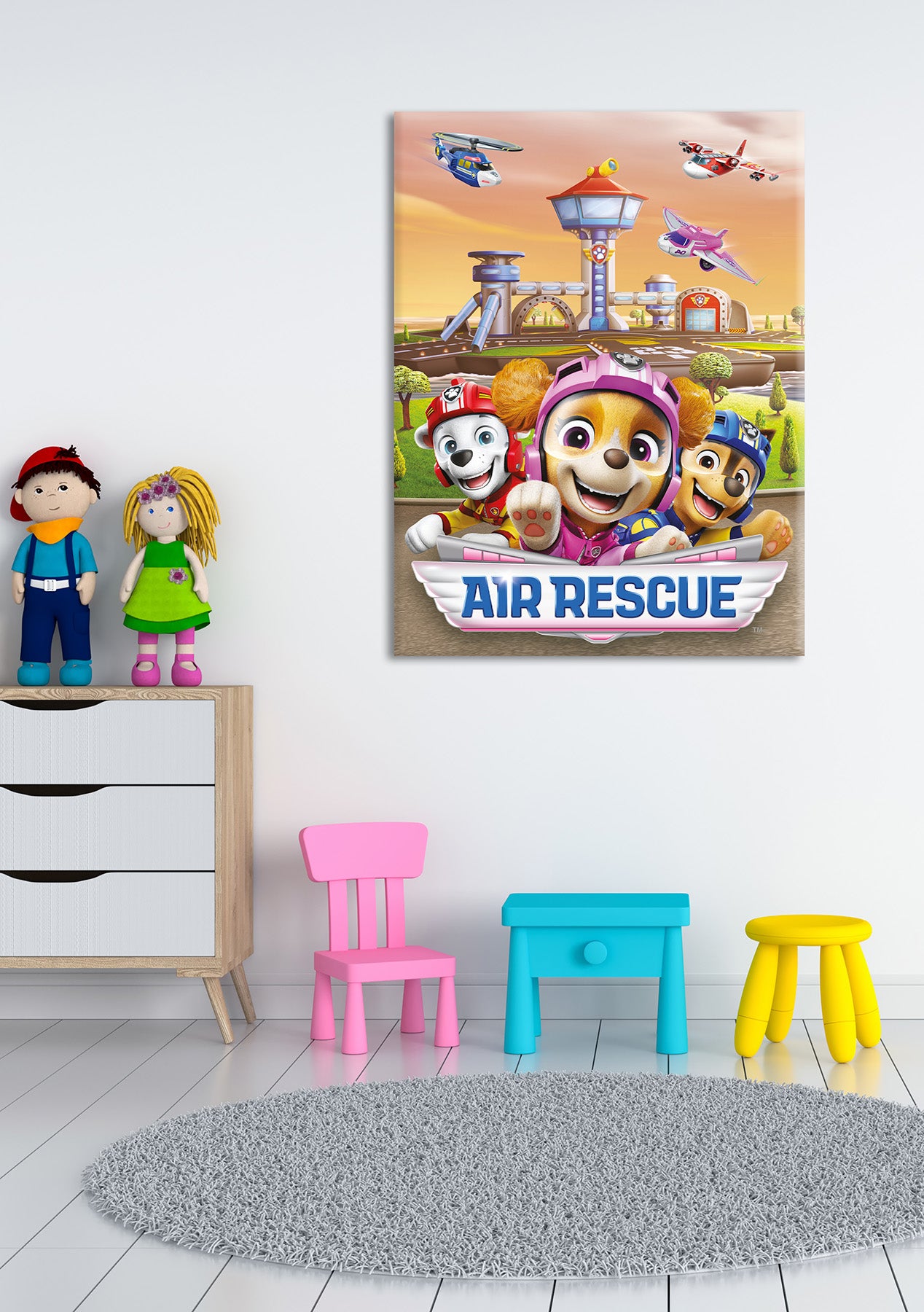 Wandbild AIR RESCUE PAW PATROL 46x61 cm – Leinwandbild Keilrahmen Deko modern - Ambiente 2