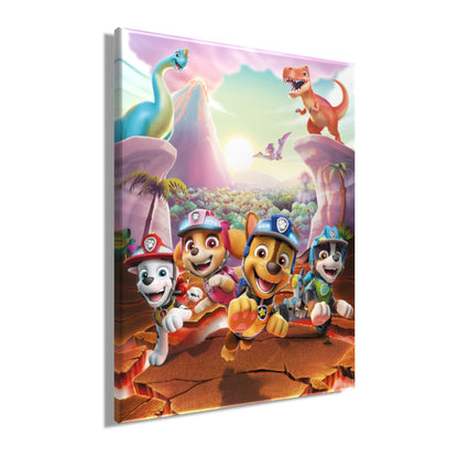 Wandbild DINO RESCUE PAW PATROL 46x61 cm – Leinwandbild Keilrahmen Deko modern - Seitenansicht