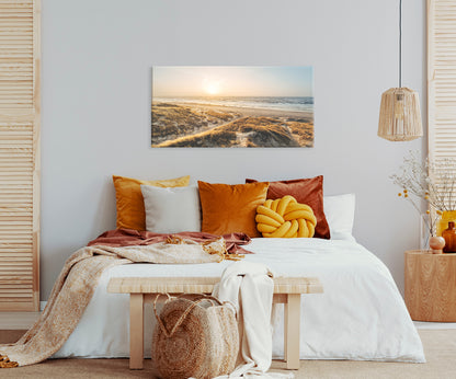 Wandbild STRAND SONNENUNTERGANG 50x100 cm – Leinwandbild Keilrahmen Deko modern - Ambiente 2