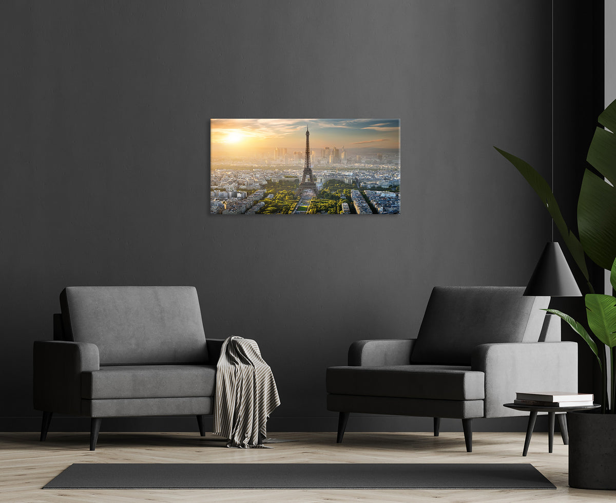 Wandbild EIFFELTURM PARIS 50x100 cm – Leinwandbild Keilrahmen Deko modern - Ambiente 1