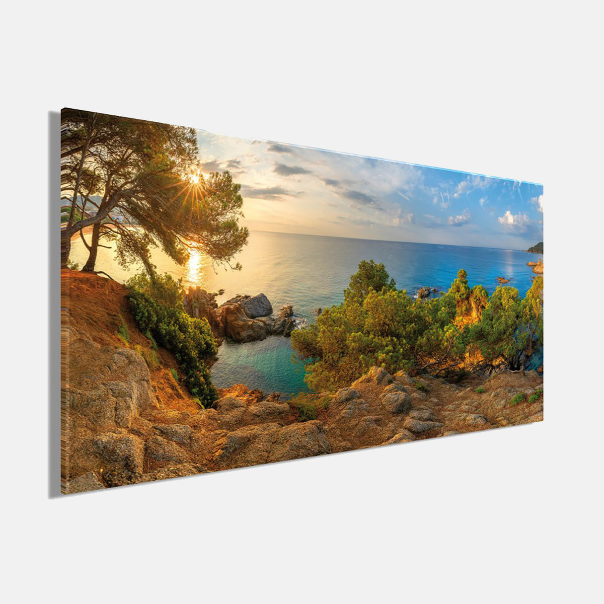 Wandbild COSTA BRAVA SPANIEN 50x100 cm – Leinwandbild Keilrahmen Deko modern - Seitenansicht