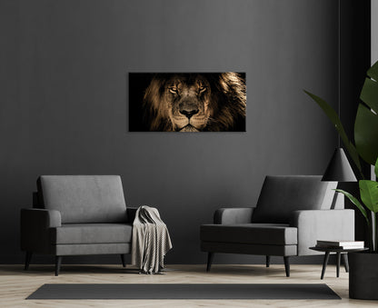 Wandbild LÖWE 50x100 cm – Leinwandbild Keilrahmen Deko modern - Ambiente 1