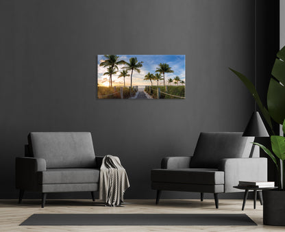 Wandbild KARIBIK 50x100 cm – Leinwandbild Keilrahmen Deko modern - Ambiente 1