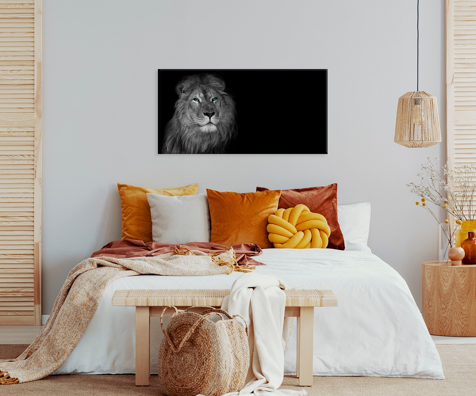 Wandbild LÖWE 50x100 cm – Leinwandbild Keilrahmen Deko modern - Ambiente 2