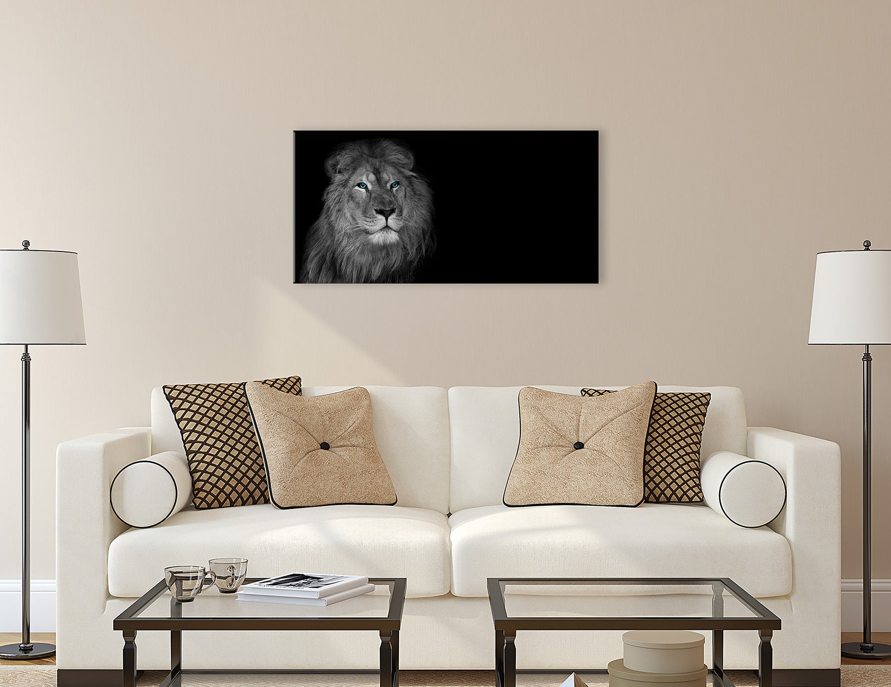 Wandbild LÖWE 50x100 cm – Leinwandbild Keilrahmen Deko modern - Ambiente 3