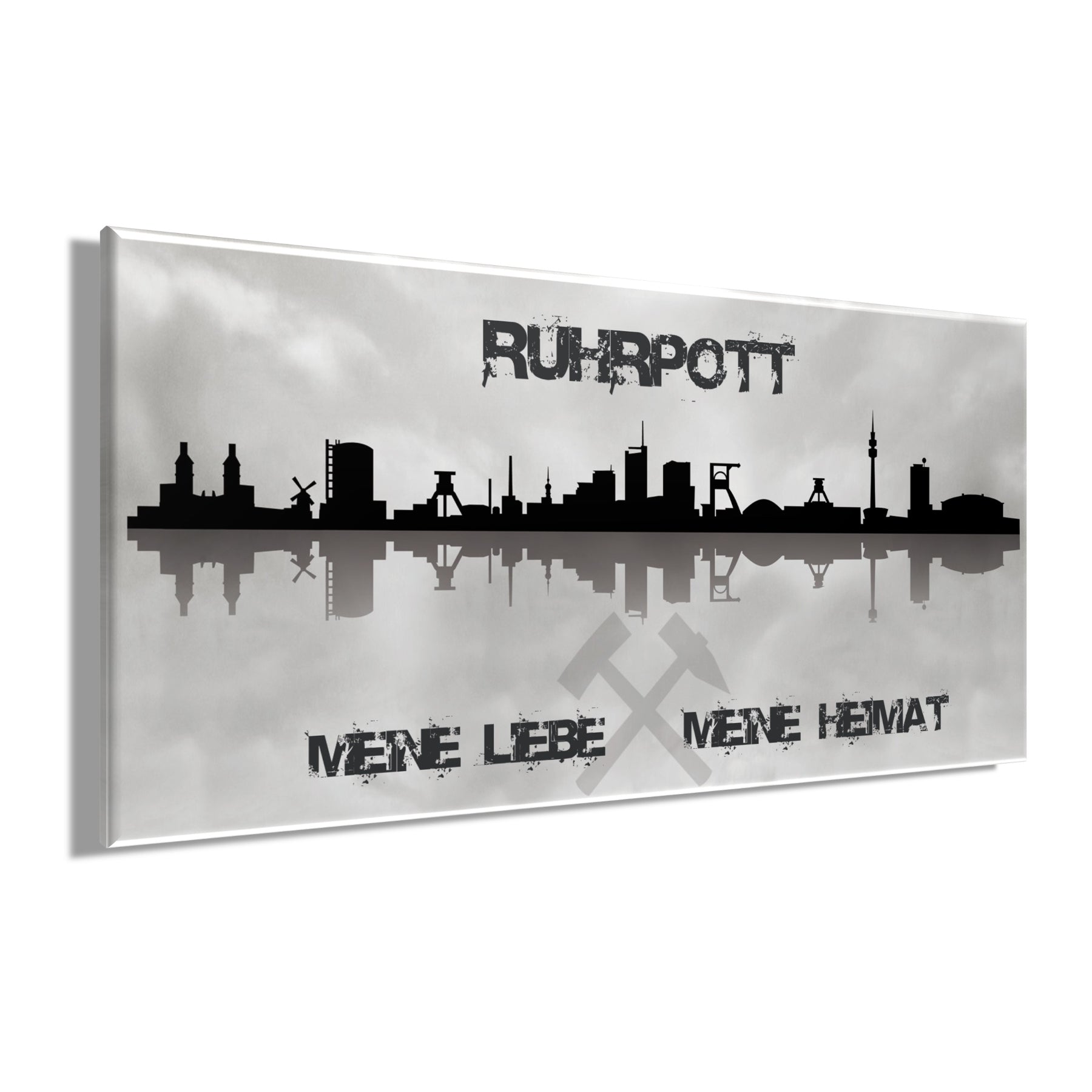 Wandbild RUHRGEBIET 50x100 cm – Leinwandbild Keilrahmen Deko modern - Seitenansicht