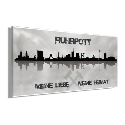 Wandbild RUHRGEBIET 50x100 cm – Leinwandbild Keilrahmen Deko modern - Seitenansicht