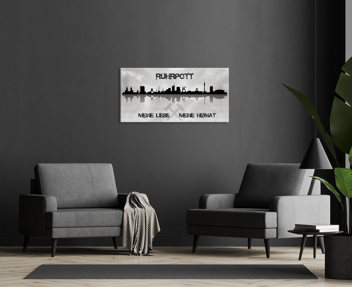 Wandbild RUHRGEBIET 50x100 cm – Leinwandbild Keilrahmen Deko modern - Ambiente 1