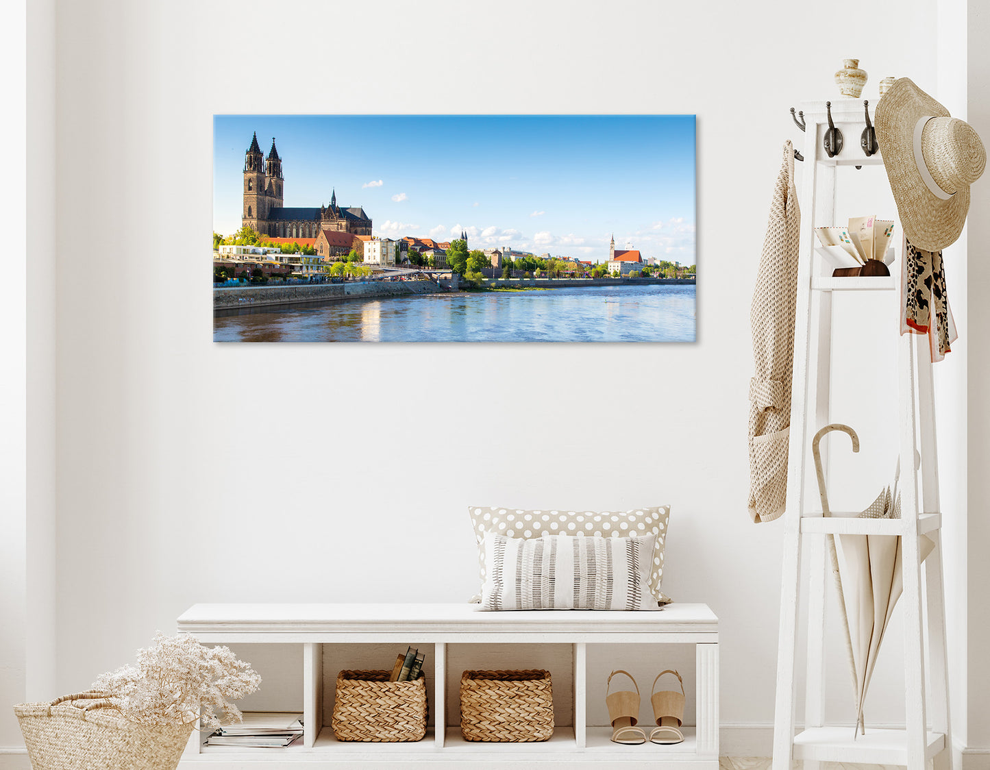 Wandbild MAGDEBURG BEI TAG 50x120 cm – Leinwandbild Keilrahmen Deko modern - Ambiente 1