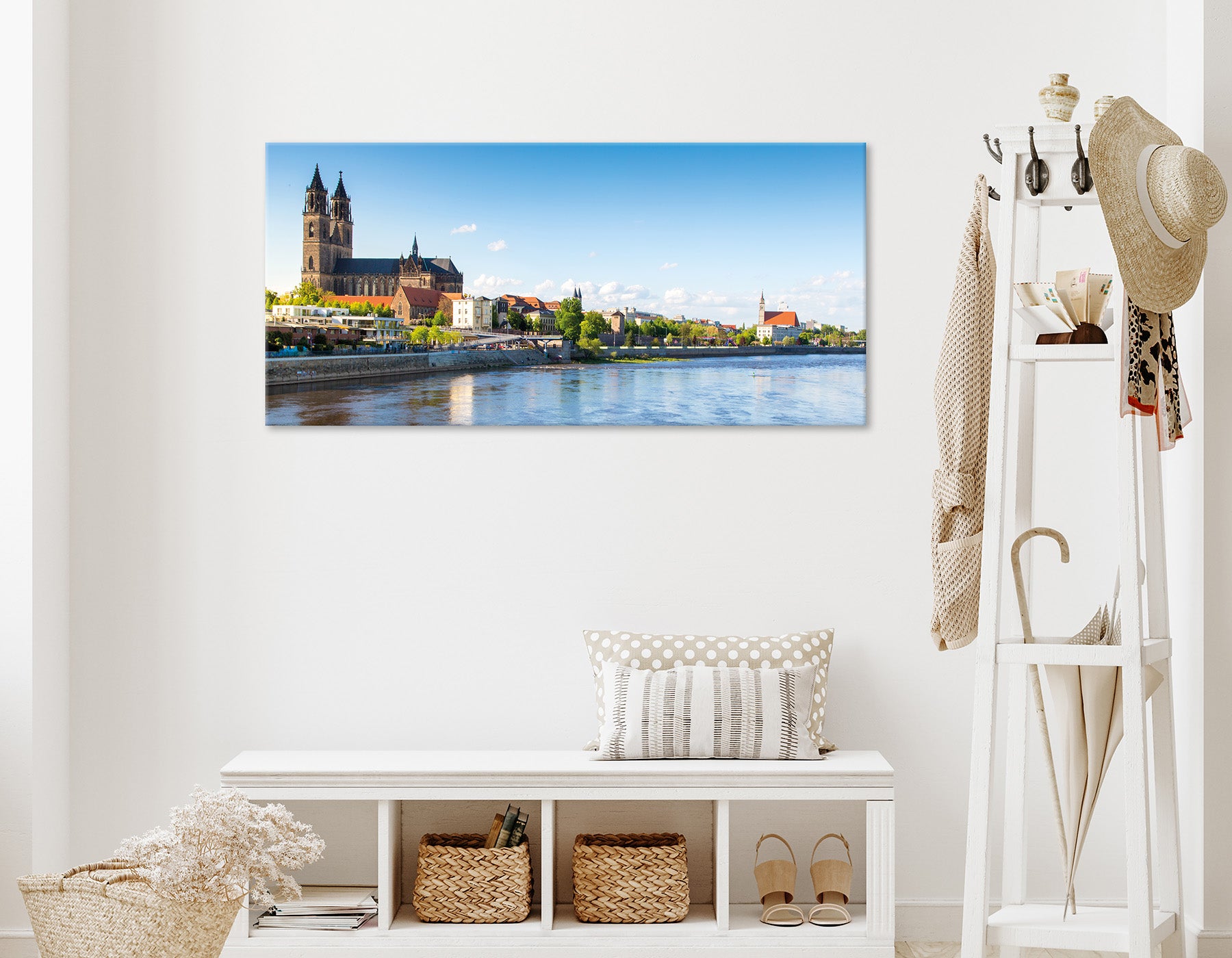 Wandbild MAGDEBURG BEI TAG 50x120 cm – Leinwandbild Keilrahmen Deko modern - Ambiente 1