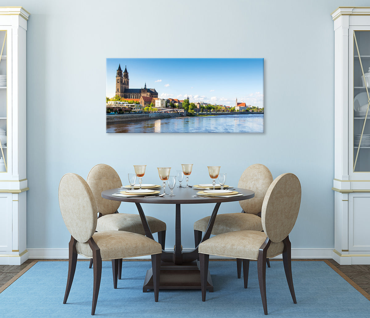 Wandbild MAGDEBURG BEI TAG 50x120 cm – Leinwandbild Keilrahmen Deko modern - Ambiente 2