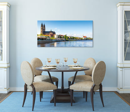 Wandbild MAGDEBURG BEI TAG 50x120 cm – Leinwandbild Keilrahmen Deko modern - Ambiente 2