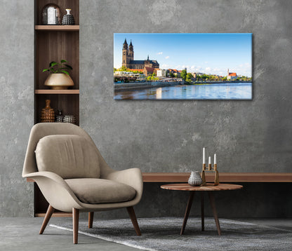 Wandbild MAGDEBURG BEI TAG 50x120 cm – Leinwandbild Keilrahmen Deko modern - Ambiente 3