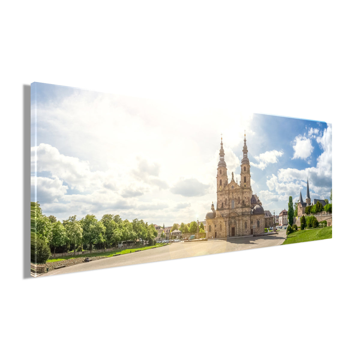 Wandbild DOM FULDA 50x125 cm – Leinwandbild Keilrahmen Deko modern - Seitenansicht
