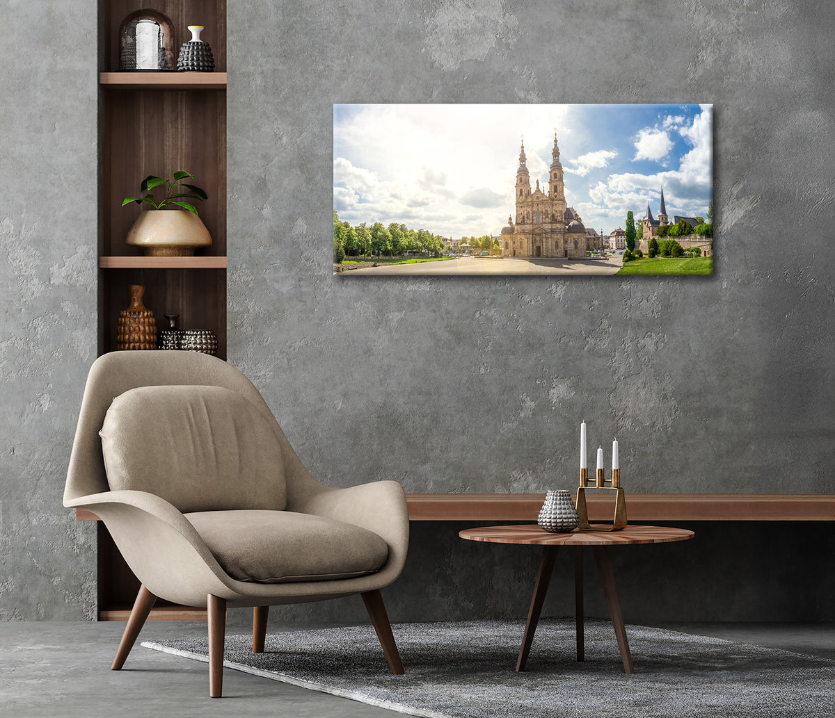 Wandbild DOM FULDA 50x125 cm – Leinwandbild Keilrahmen Deko modern - Ambiente 3