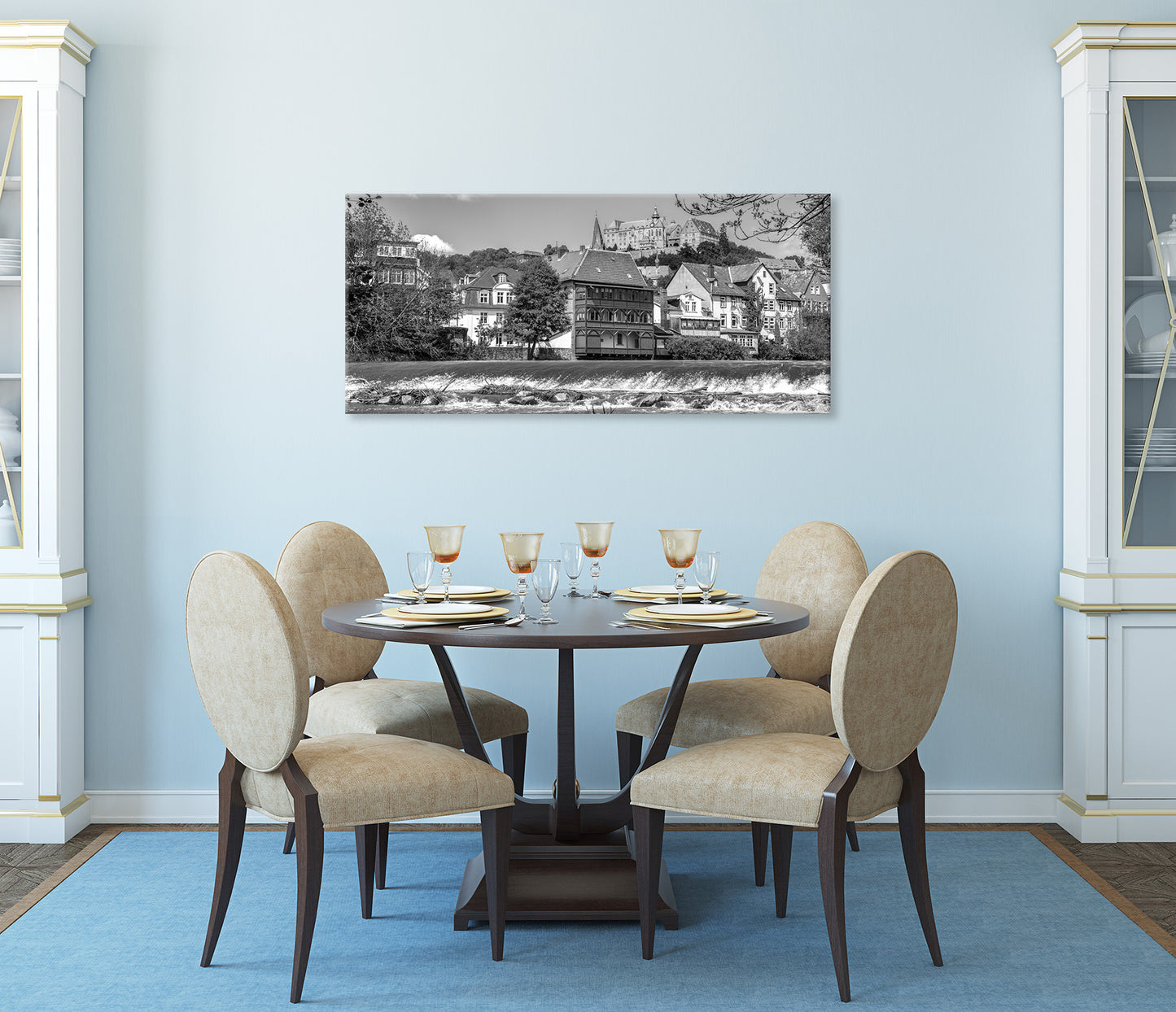 Wandbild MARBURG AN DER LAHN 50x125 cm – Leinwandbild Keilrahmen Deko modern - Ambiente 2