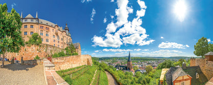 Wandbild GRAFENSCHLOSS MARBURG 50x125 cm – Leinwandbild Keilrahmen Deko modern