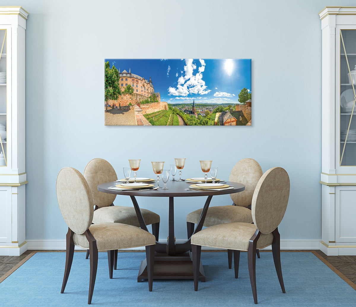 Wandbild GRAFENSCHLOSS MARBURG 50x125 cm – Leinwandbild Keilrahmen Deko modern - Ambiente 2