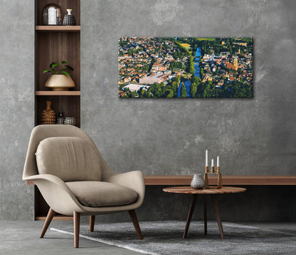 Wandbild RHEINE LUFTAUFNAHME 50x125 cm – Leinwandbild Keilrahmen Deko modern - Ambiente 3