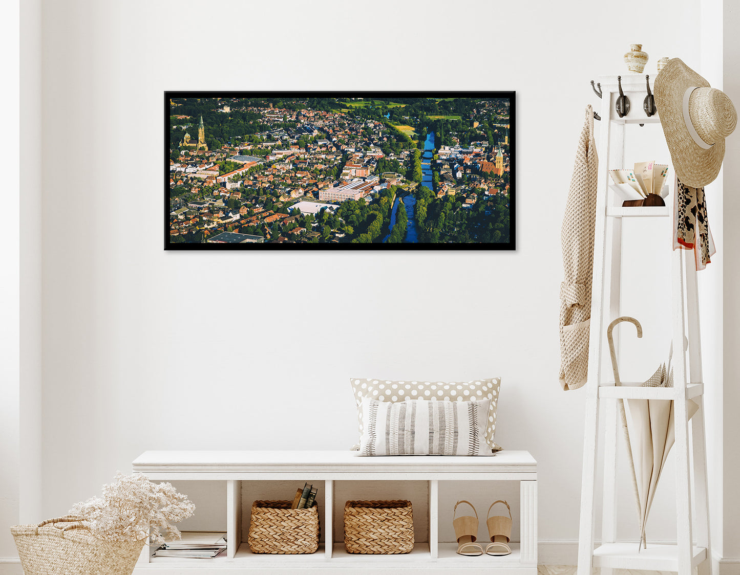 Wandbild RHEINE 50x125 cm – Leinwandbild Keilrahmen Deko modern - Ambiente 1