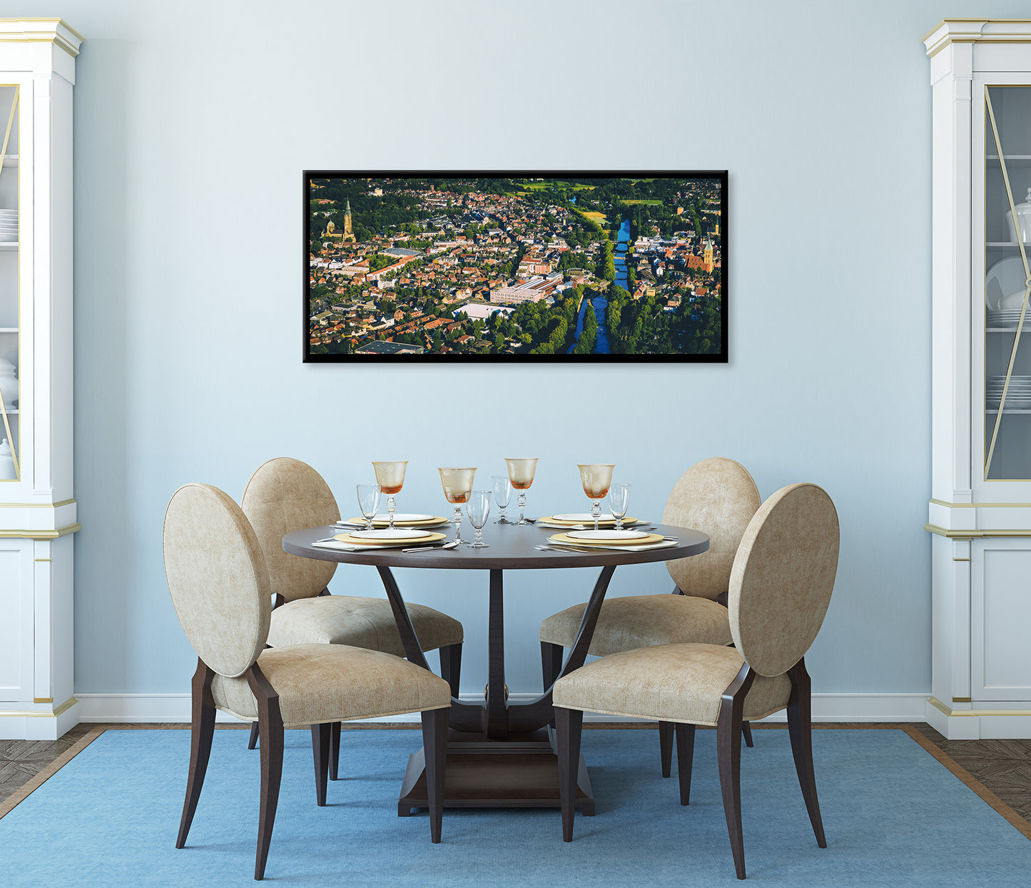 Wandbild RHEINE 50x125 cm – Leinwandbild Keilrahmen Deko modern - Ambiente 2