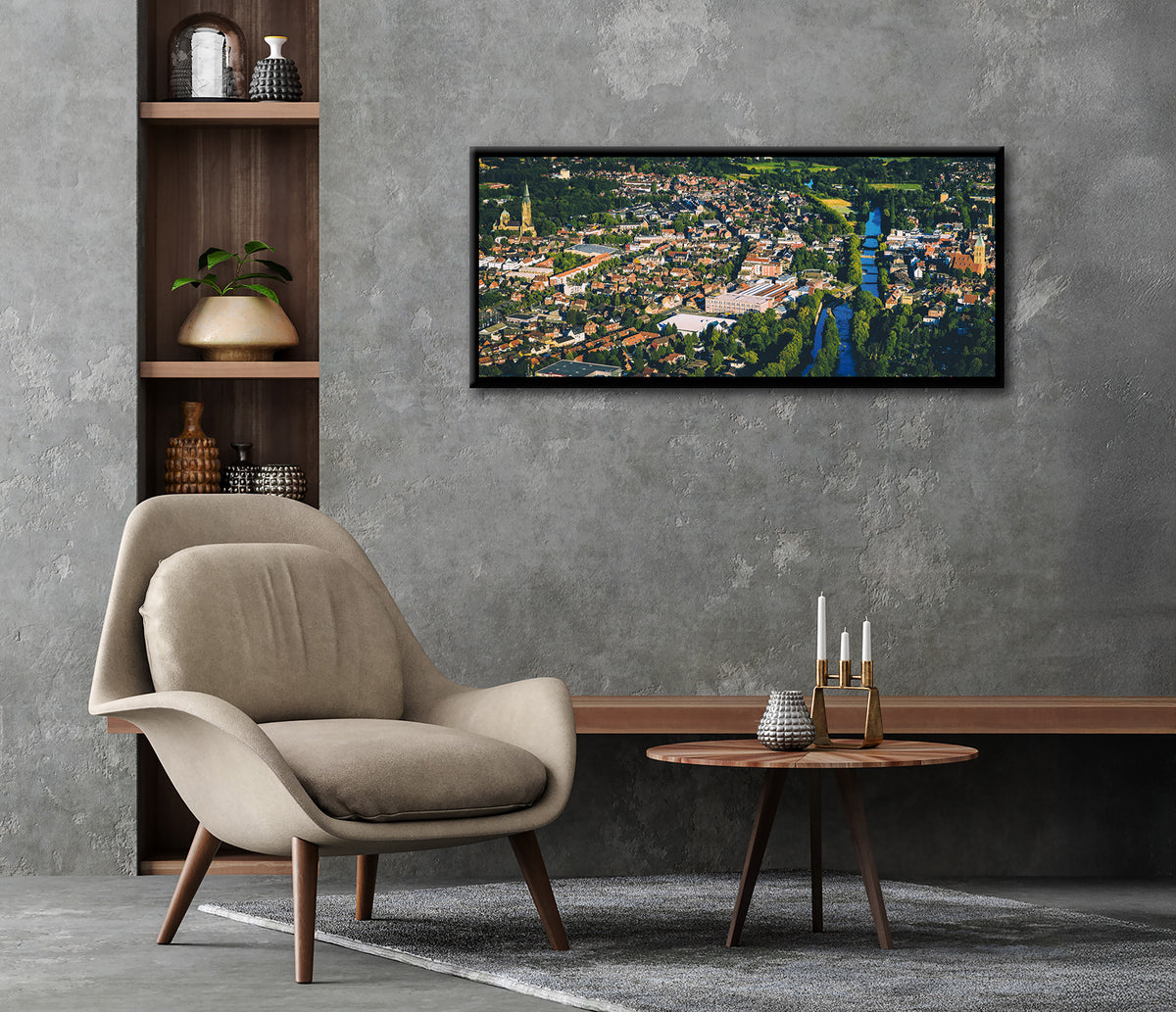 Wandbild RHEINE 50x125 cm – Leinwandbild Keilrahmen Deko modern - Ambiente 3