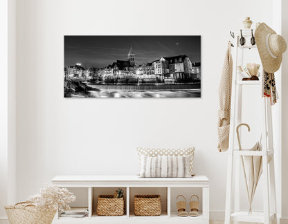 Wandbild RHEINE EMSWEHR NACHT 50x125 cm – Leinwandbild Keilrahmen Deko modern - Ambiente 1