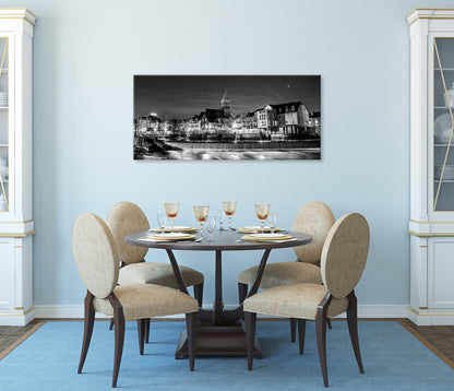 Wandbild RHEINE EMSWEHR NACHT 50x125 cm – Leinwandbild Keilrahmen Deko modern - Ambiente 2