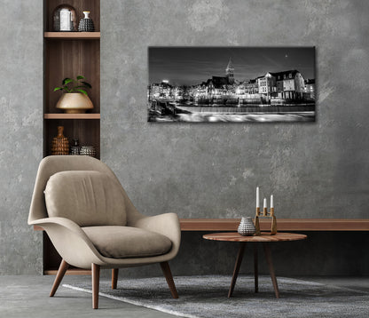 Wandbild RHEINE EMSWEHR NACHT 50x125 cm – Leinwandbild Keilrahmen Deko modern - Ambiente 3