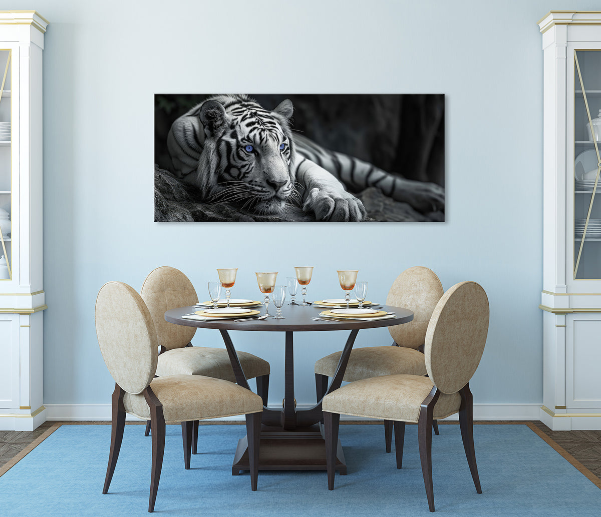 Wandbild TIGER XXL 60x140 cm – Leinwandbild Keilrahmen Deko modern - Ambiente 1
