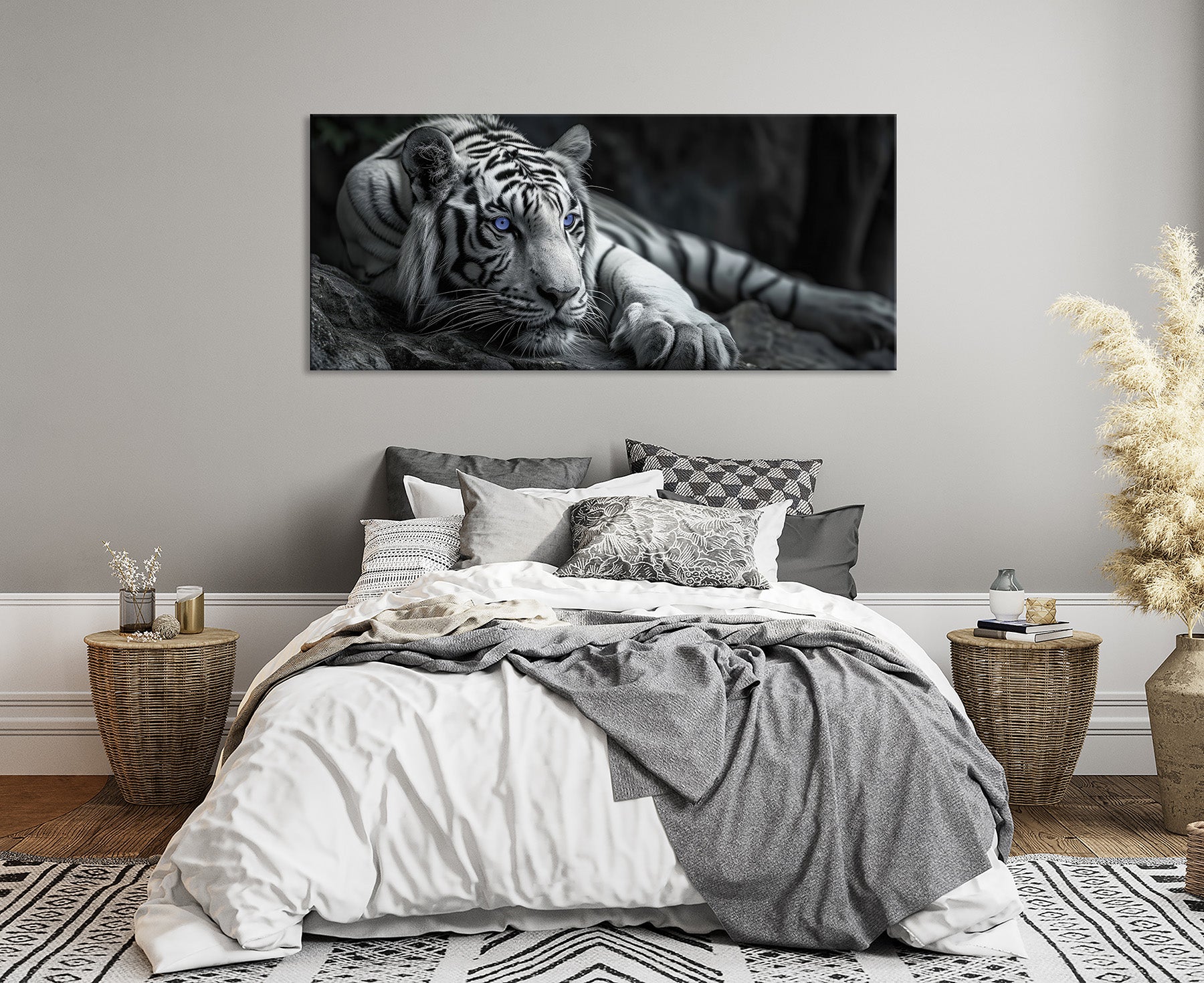 Wandbild TIGER XXL 60x140 cm – Leinwandbild Keilrahmen Deko modern - Ambiente 3
