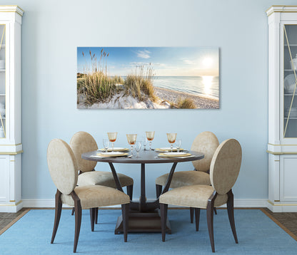Wandbild STRAND XXL 60x140 cm – Leinwandbild Keilrahmen Deko modern - Ambiente 1