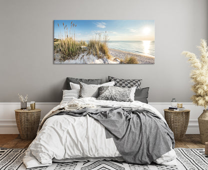 Wandbild STRAND XXL 60x140 cm – Leinwandbild Keilrahmen Deko modern - Ambiente 3