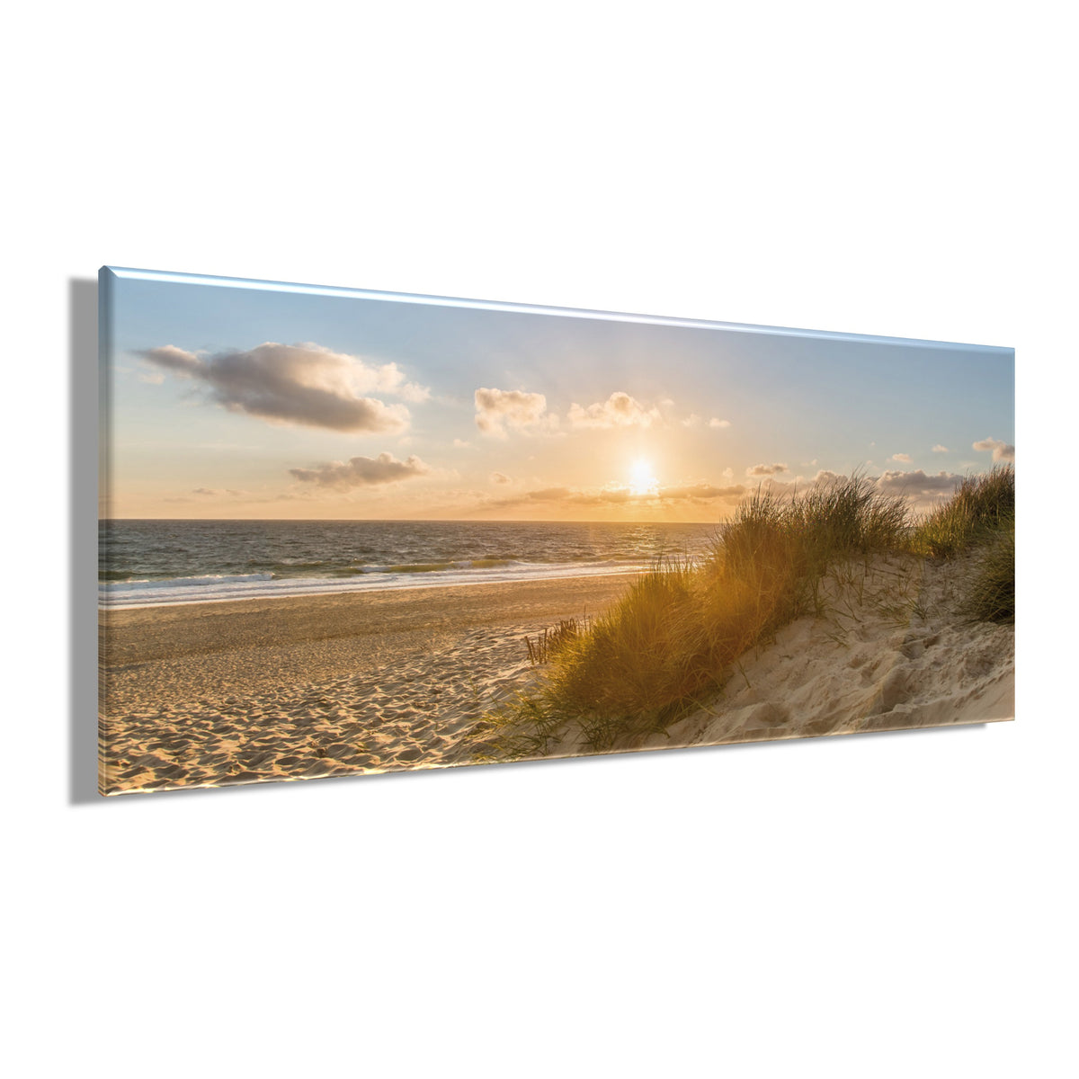 Wandbild STRAND XXL 60x140 cm – Leinwandbild Keilrahmen Deko modern - Seitenansicht