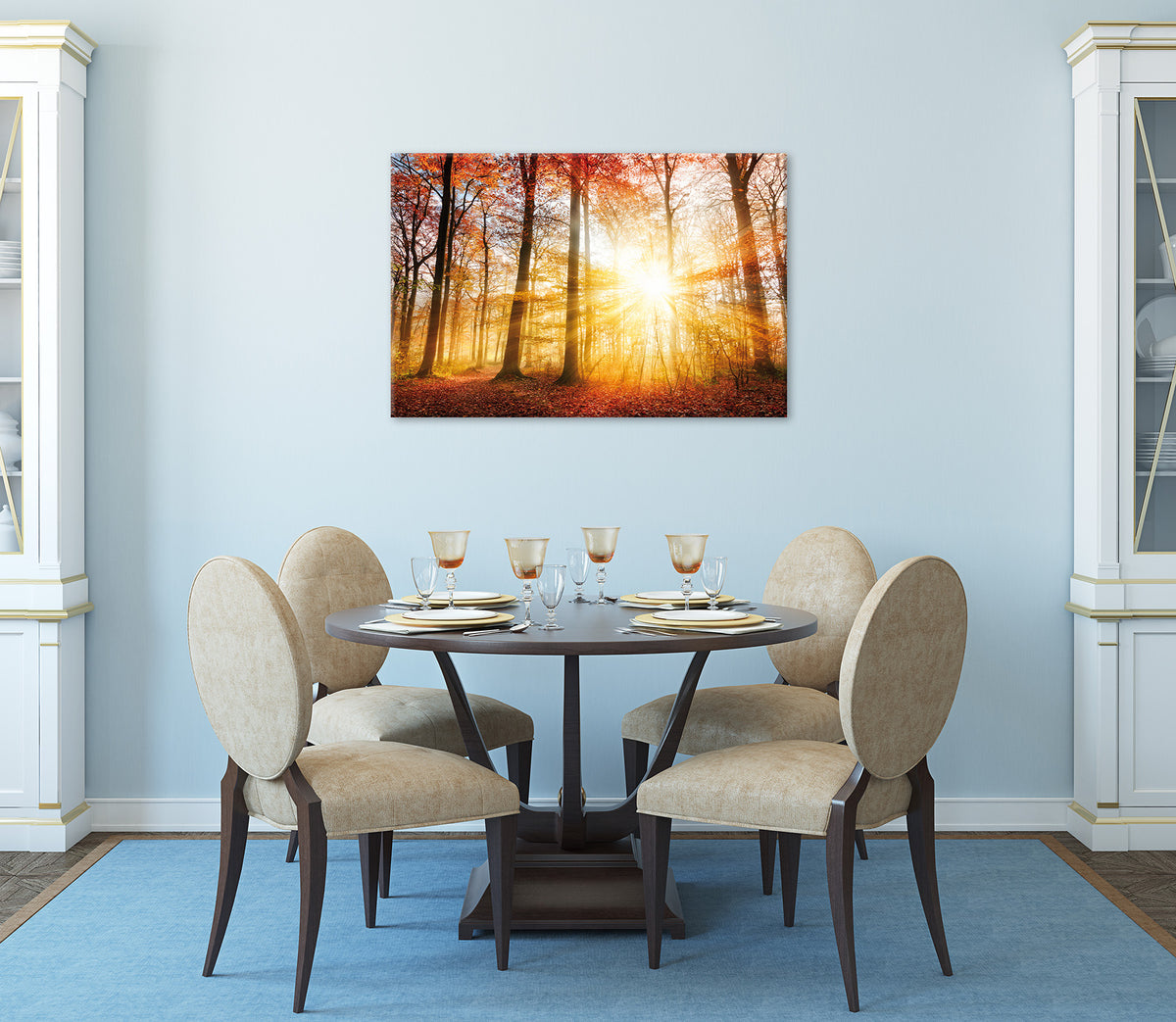 Wandbild HERBSTWALD 60x90 cm – Leinwandbild Keilrahmen Deko modern - Ambiente 3