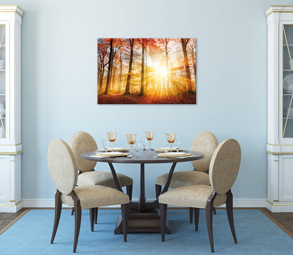 Wandbild HERBSTWALD 60x90 cm – Leinwandbild Keilrahmen Deko modern - Ambiente 3