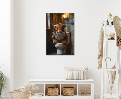 Wandbild HIGHLAND NEWS 60x90 cm – Leinwandbild Keilrahmen Deko modern - Ambiente 1