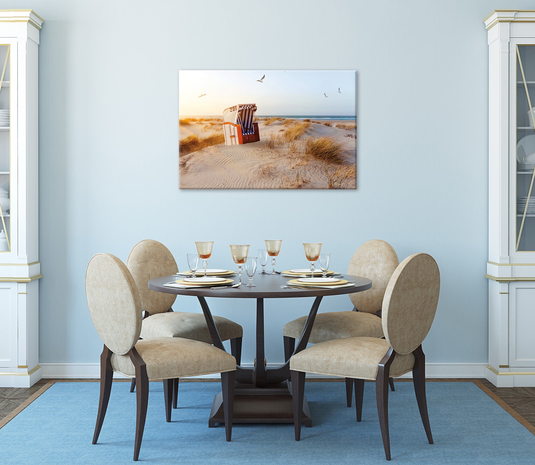 Wandbild STRANDKORB 60x90 cm – Leinwandbild Keilrahmen Deko modern - Ambiente 3