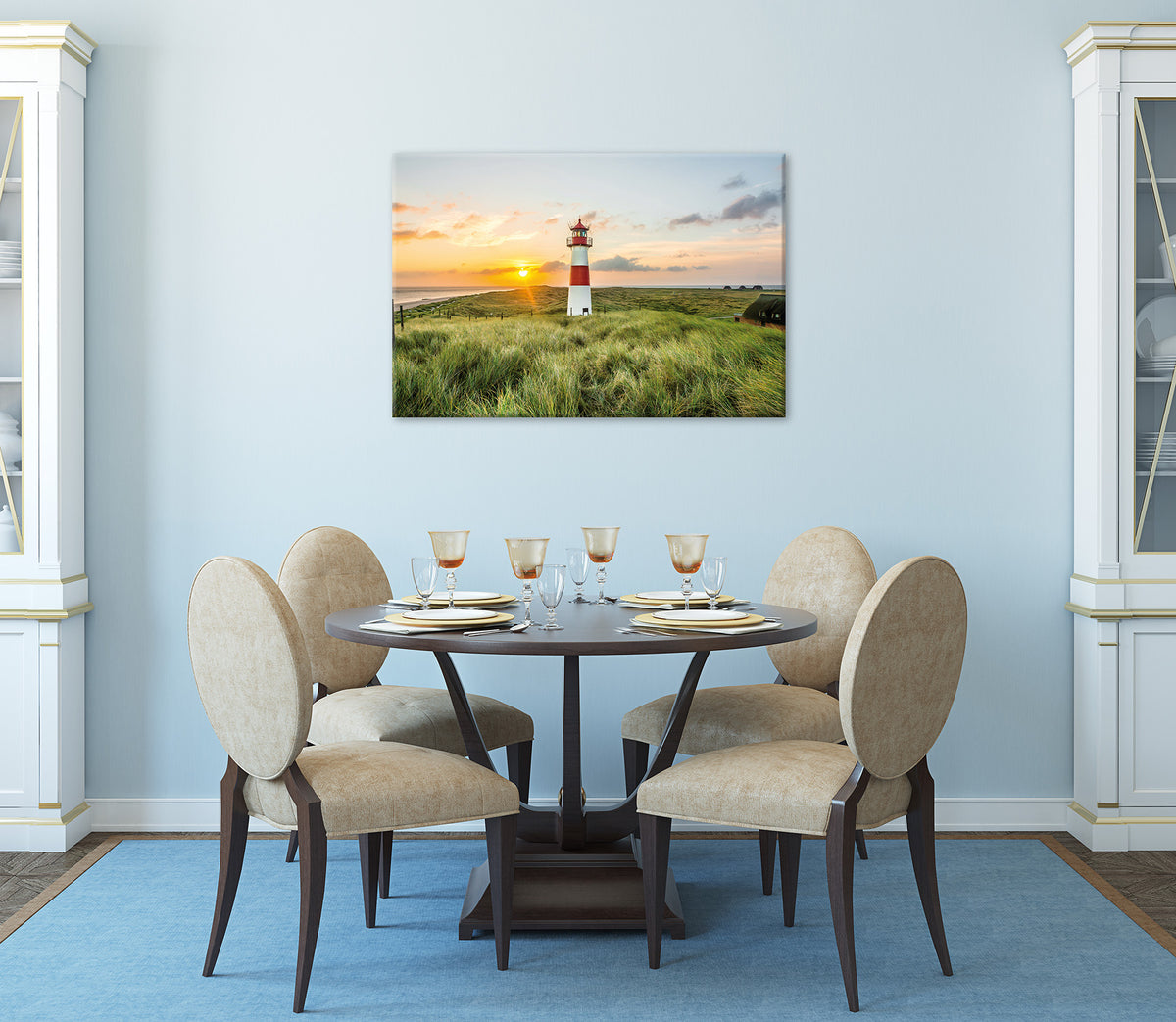 Wandbild LEUCHTTURM 60x90 cm – Leinwandbild Keilrahmen Deko modern - Ambiente 3