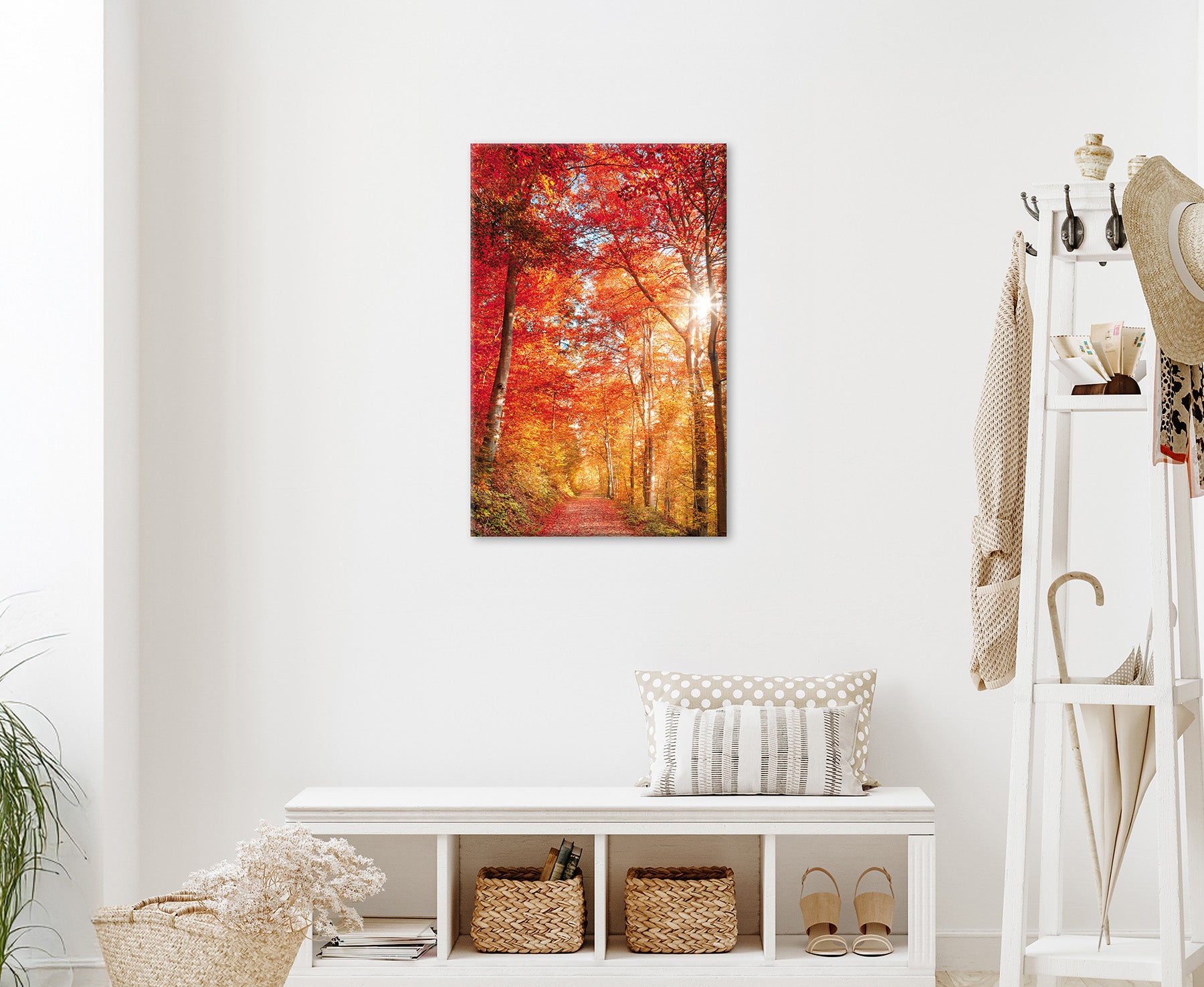 Wandbild BUNTER HERBSTWALD 60x90 cm – Leinwandbild Keilrahmen Deko modern - Ambiente 1