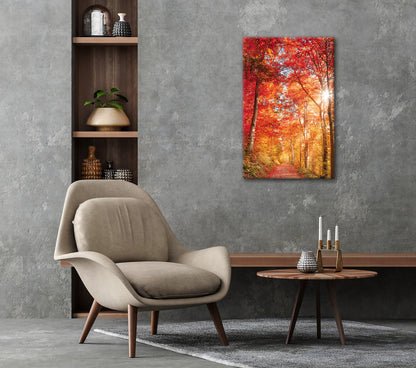 Wandbild BUNTER HERBSTWALD 60x90 cm – Leinwandbild Keilrahmen Deko modern - Ambiente 2