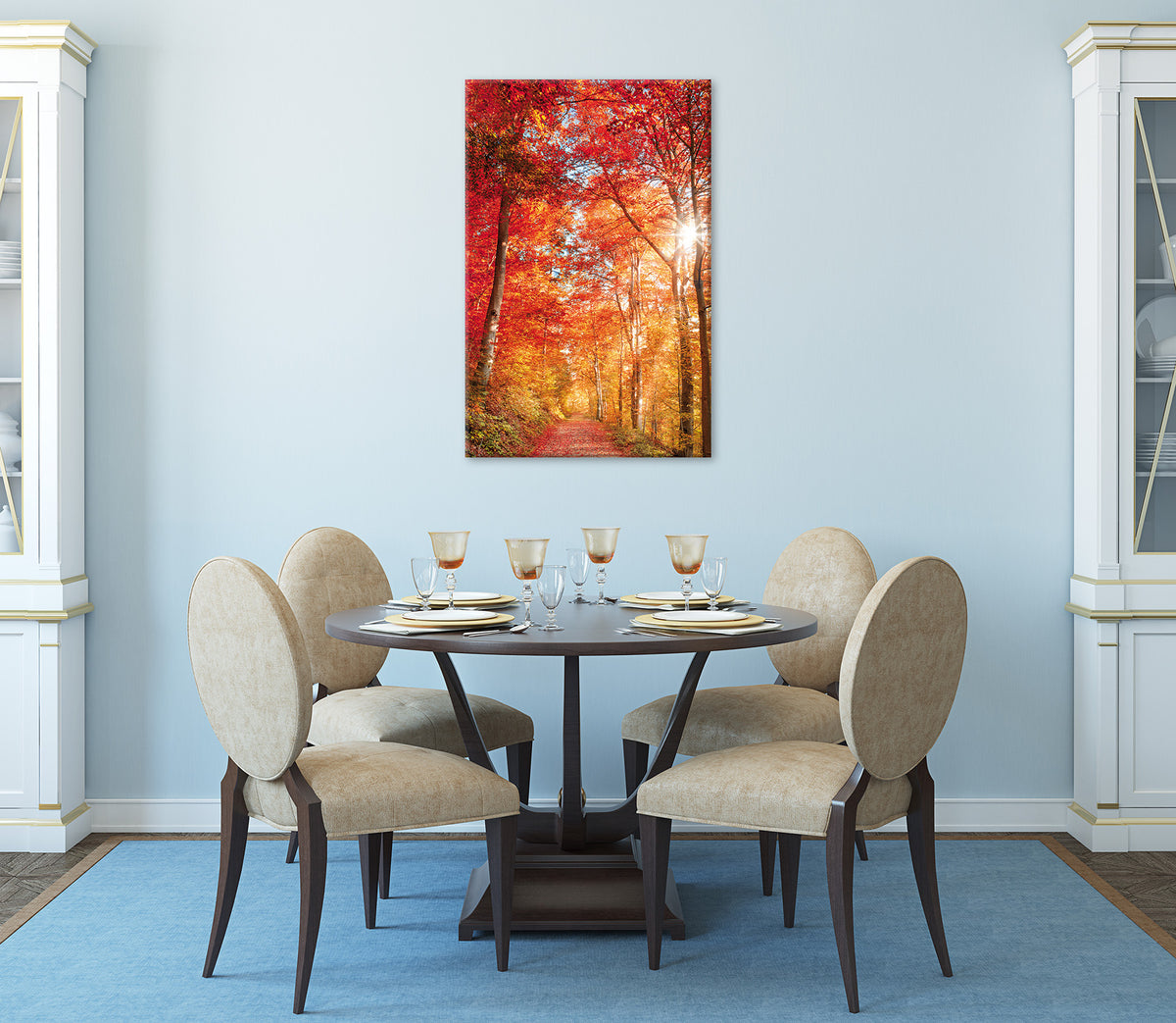Wandbild BUNTER HERBSTWALD 60x90 cm – Leinwandbild Keilrahmen Deko modern - Ambiente 3