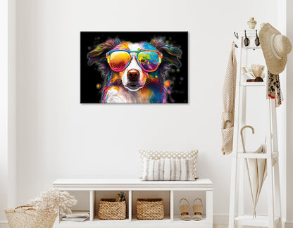Wandbild BUNTER HUND 60x90 cm – Leinwandbild Keilrahmen Deko modern - Ambiente 1