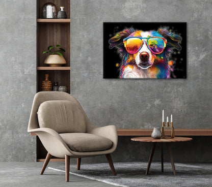 Wandbild BUNTER HUND 60x90 cm – Leinwandbild Keilrahmen Deko modern - Ambiente 2